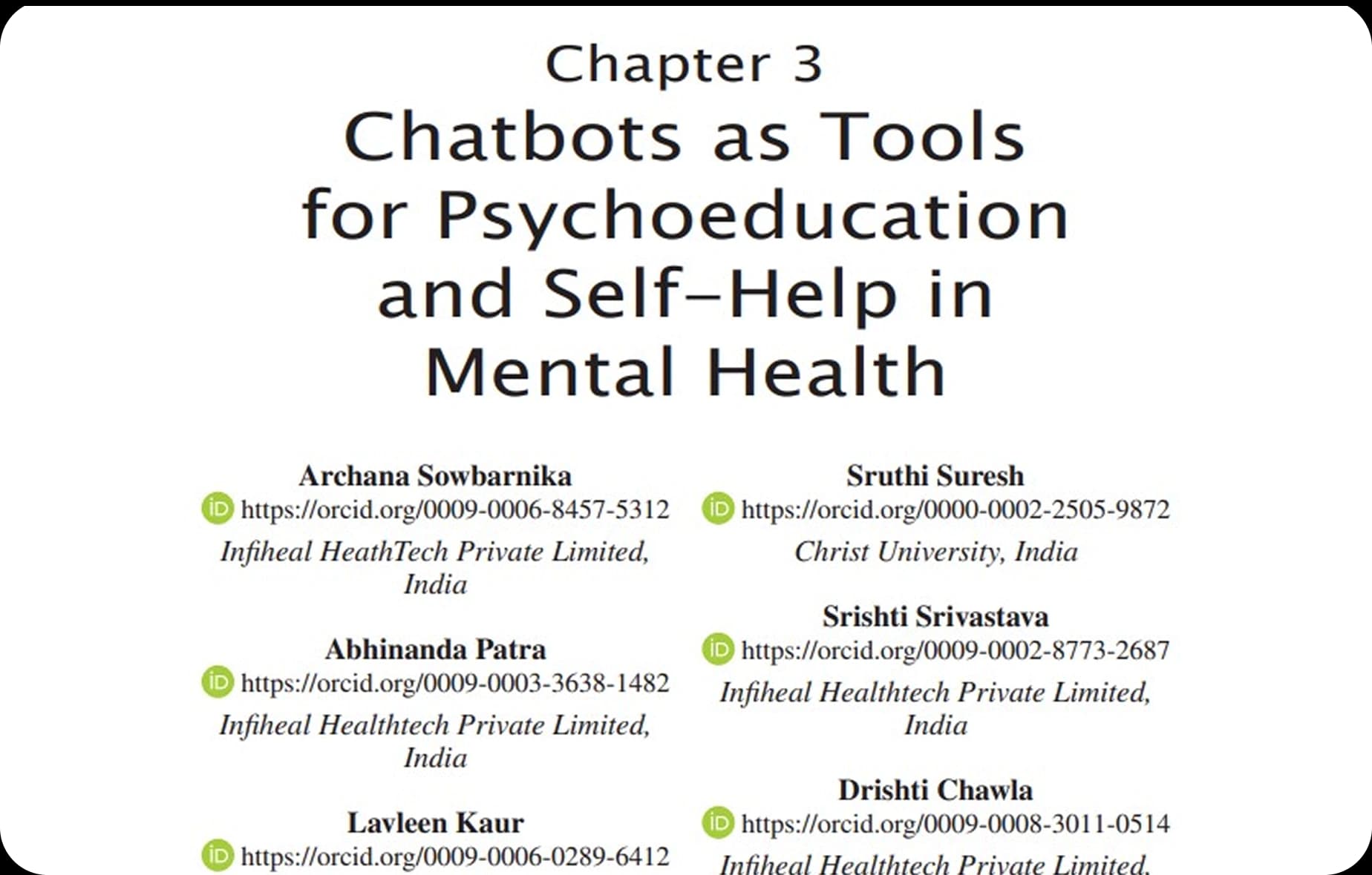 Chatbots as Tools for Psychoeducation and Self-Help in Mental Health