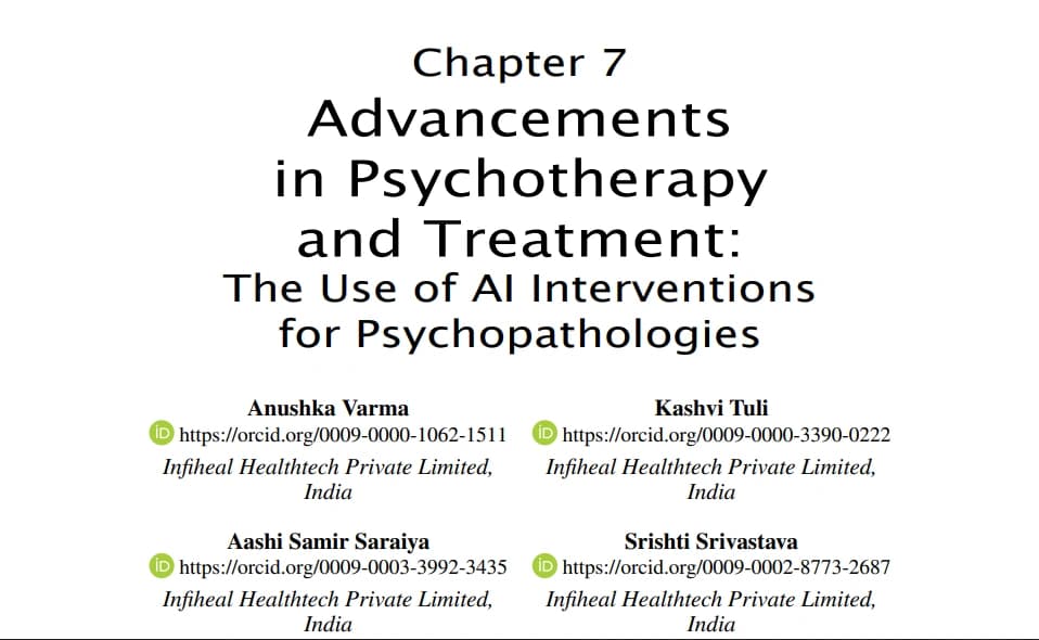 Advancements in Psychotherapy and Treatment: The Use of AI Interventions for Psychopathologies
